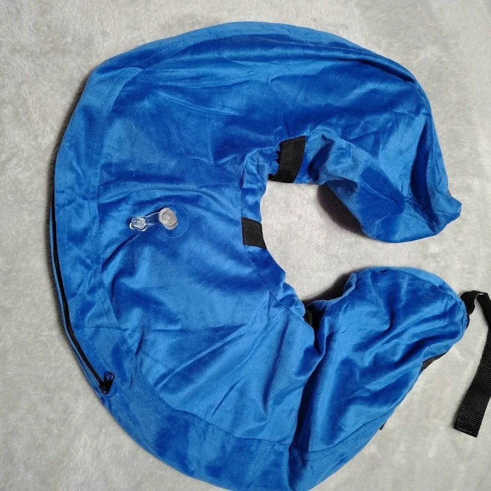 Tonqixope Inflatable Dog Collar XL Blue Soft Protective Surgery Donut Comfort